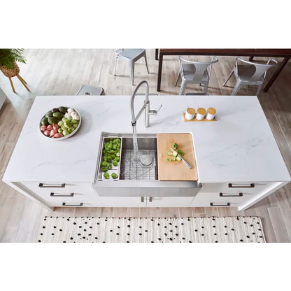 Blanco Quatrus R15 Apron Front workstation sink from above