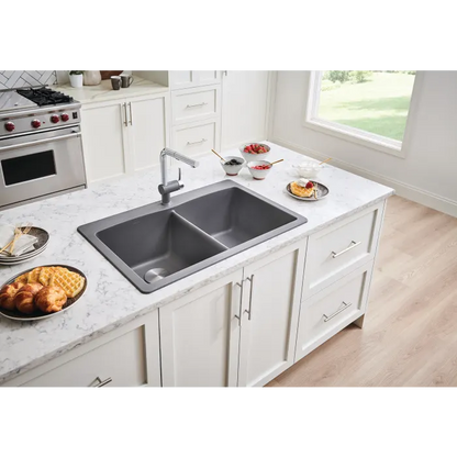 Blanco Diamond 33" Equal Double Bowl in White Kitchen