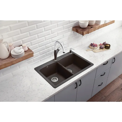 Blanco Diamond 33" Equal Double Dual Mount Silgranit Kitchen Sink