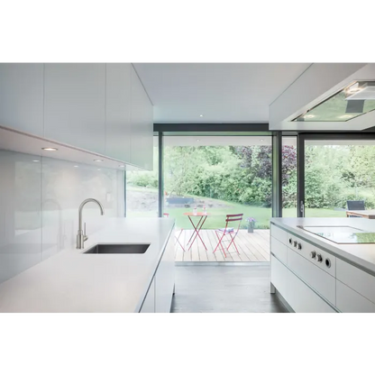 Blanco Precis Bar Silgranit Sink in minimalist kitchen