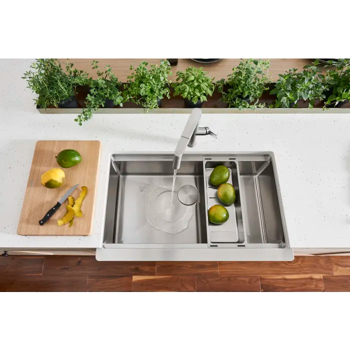 Top view of Blanco Quatrus Apron Workstation Sink