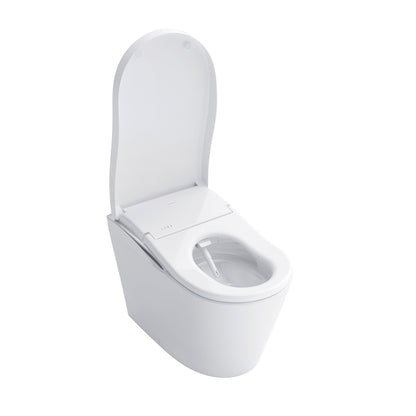 TOTO® NEOREST® LS Dual Flush 1.0 or 0.8 GF Integrated Bidet Toilet, Cotton White with Nickel Trim - MS8732CUMFG#01N
