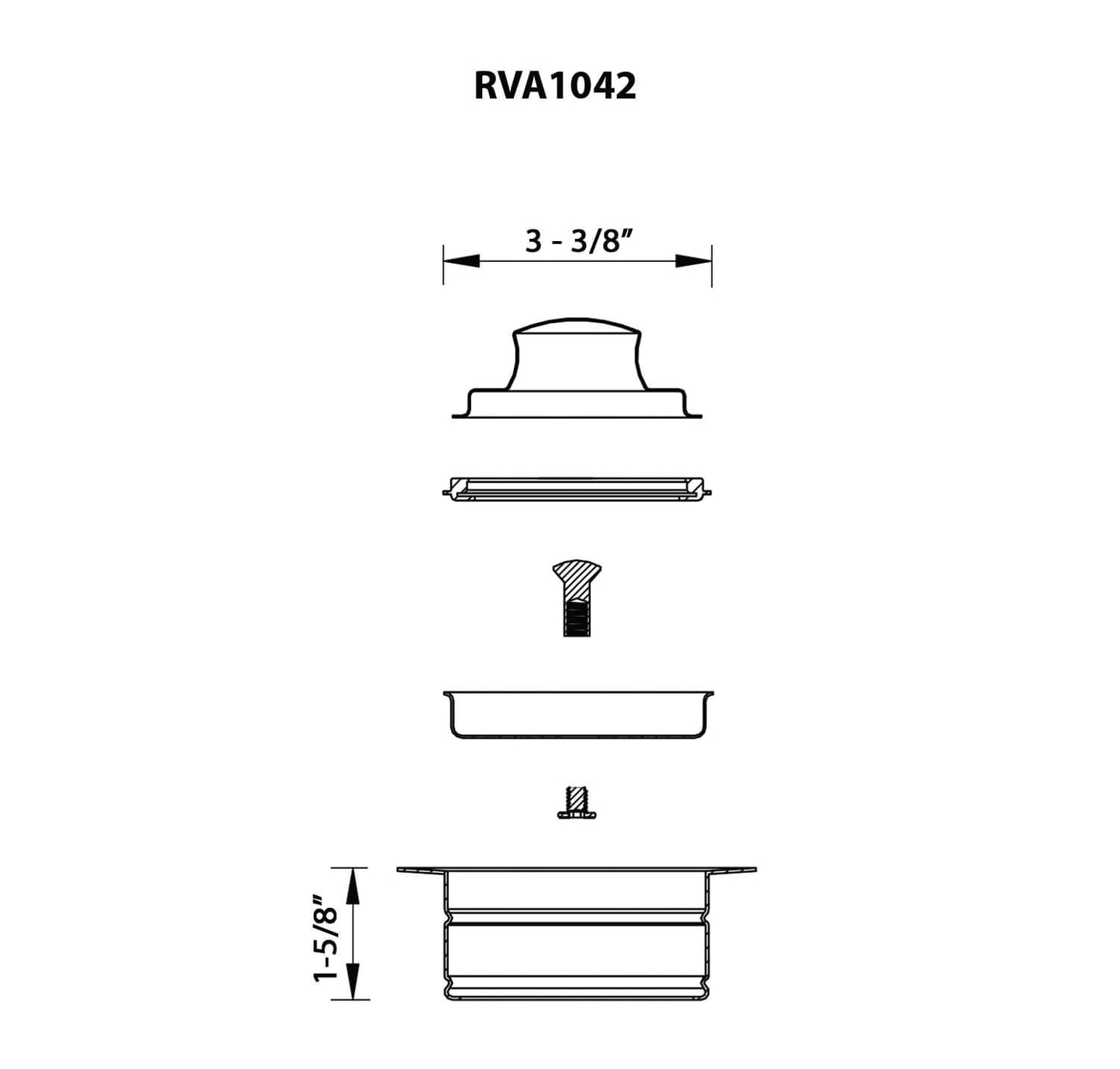 Ruvati Garbage Disposal Flange with Basket Strainer and Stopper - Gunmetal Black Stainless Steel - RVA1042