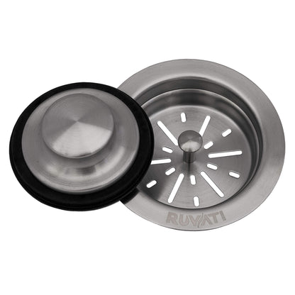 Ruvati Garbage Disposal Flange with Basket Strainer and Stopper - Gunmetal Black Stainless Steel - RVA1042