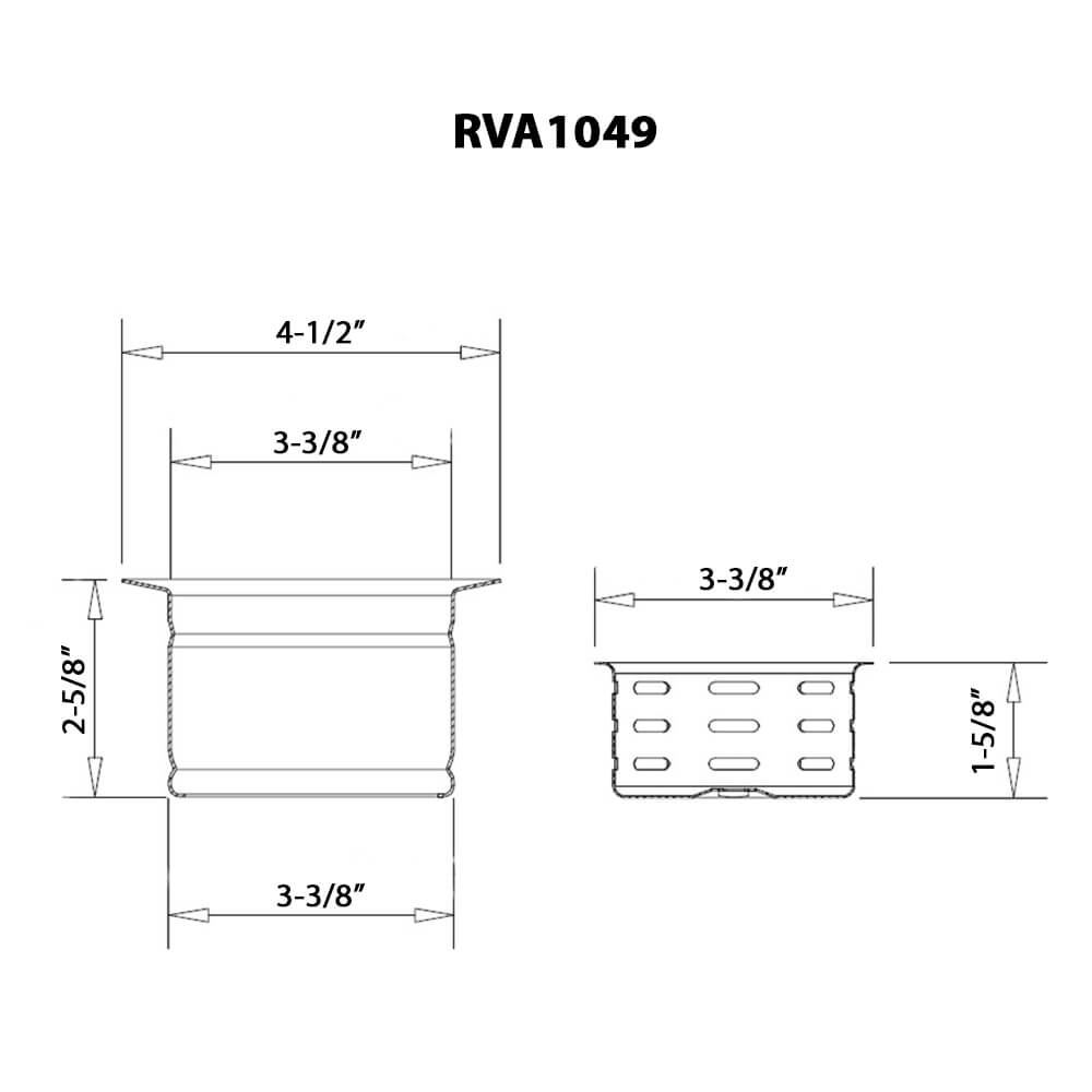 Ruvati Extended Garbage Disposal Flange with Deep Basket Strainer - Stainless Steel - RVA1049