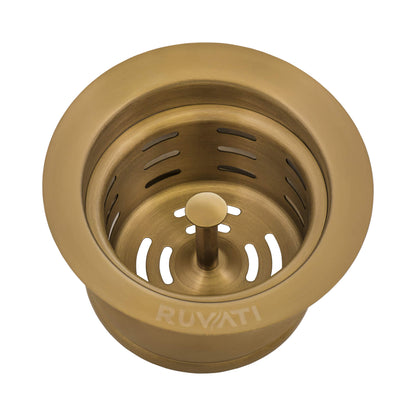 Ruvati Extended Garbage Disposal Flange with Deep Basket Strainer - Stainless Steel - RVA1049