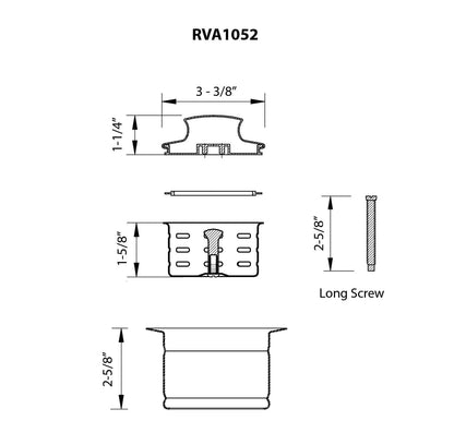 Ruvati Extended Garbage Disposal Flange with Deep Basket Strainer and Stopper - Stainless Steel - RVA1052ST