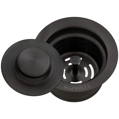 Ruvati Extended Garbage Disposal Flange with Deep Basket Strainer and Stopper - Stainless Steel - RVA1052ST