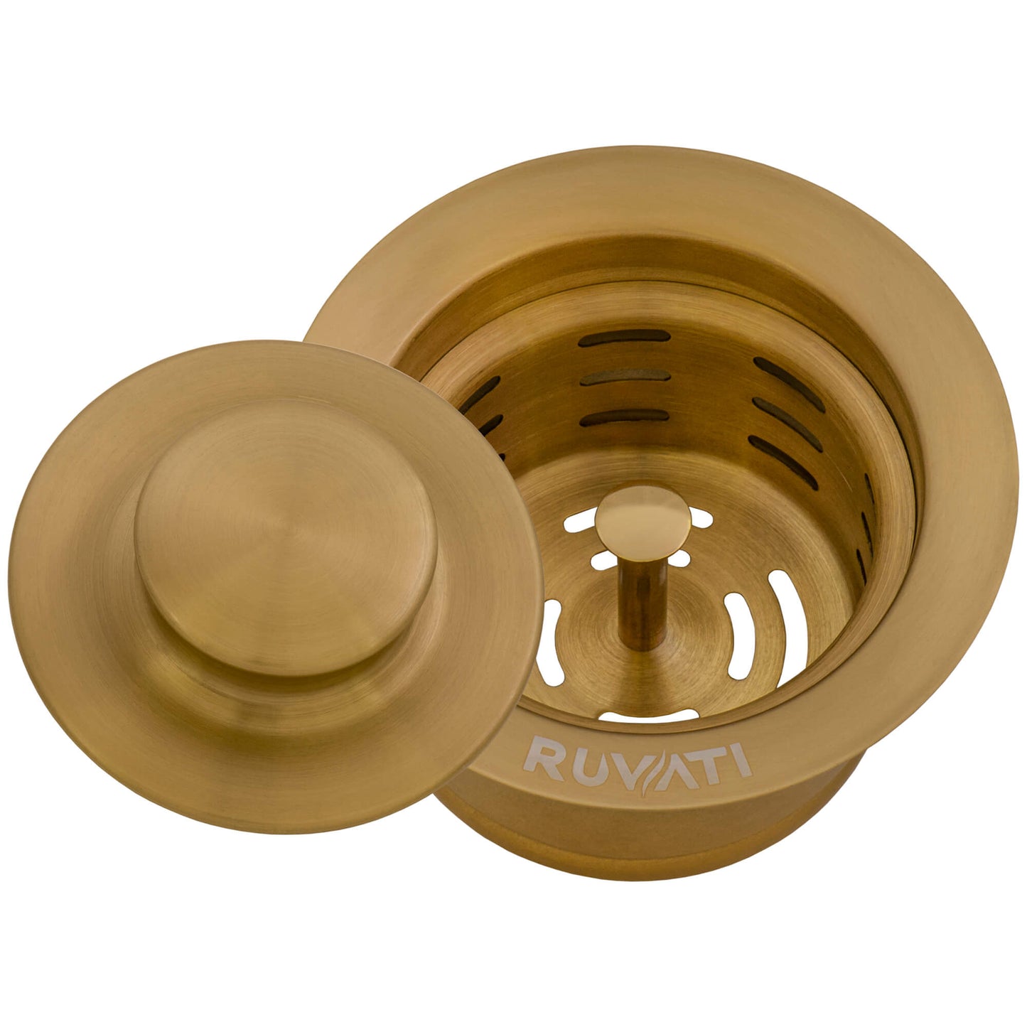 Ruvati Extended Garbage Disposal Flange with Deep Basket Strainer and Stopper - Stainless Steel - RVA1052ST