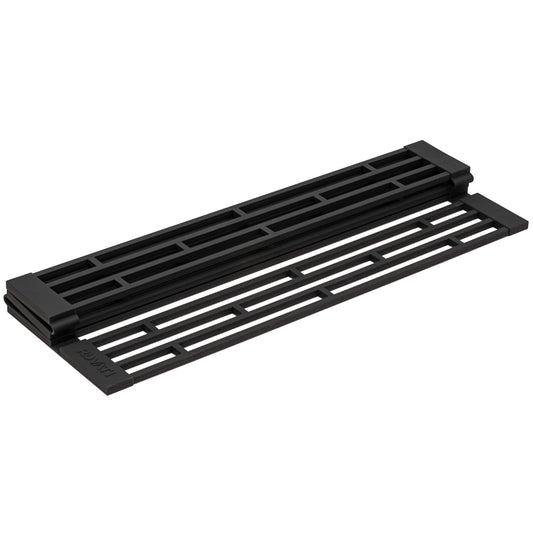 Ruvati Black Silicone Foldable Drying Rack for Workstation Sinks Trivet Window Pane Design - RVA1397