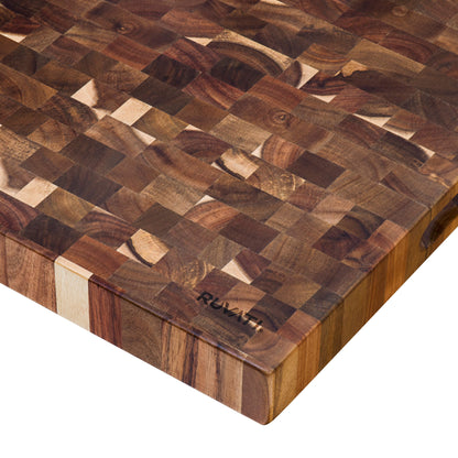 Ruvati 17 x 16 x 2 inch thick End-Grain Butcher Block Solid Wood Large Cutting Board - RVA2445