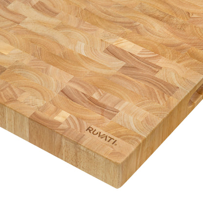 Ruvati 17 x 16 x 2 inch thick End-Grain Butcher Block Solid Wood Large Cutting Board - RVA2445