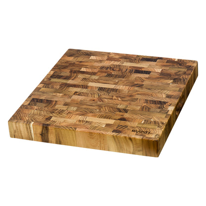 Ruvati 17 x 16 x 2 inch thick End-Grain Butcher Block Solid Wood Large Cutting Board - RVA2445