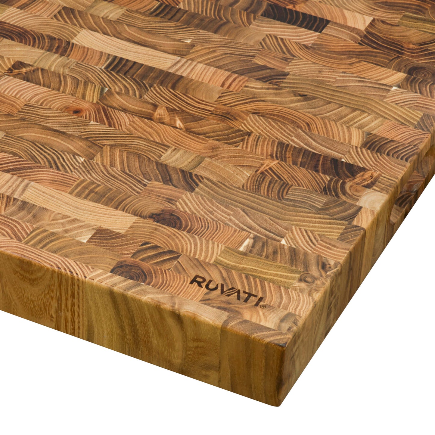 Ruvati 17 x 16 x 2 inch thick End-Grain Butcher Block Solid Wood Large Cutting Board - RVA2445