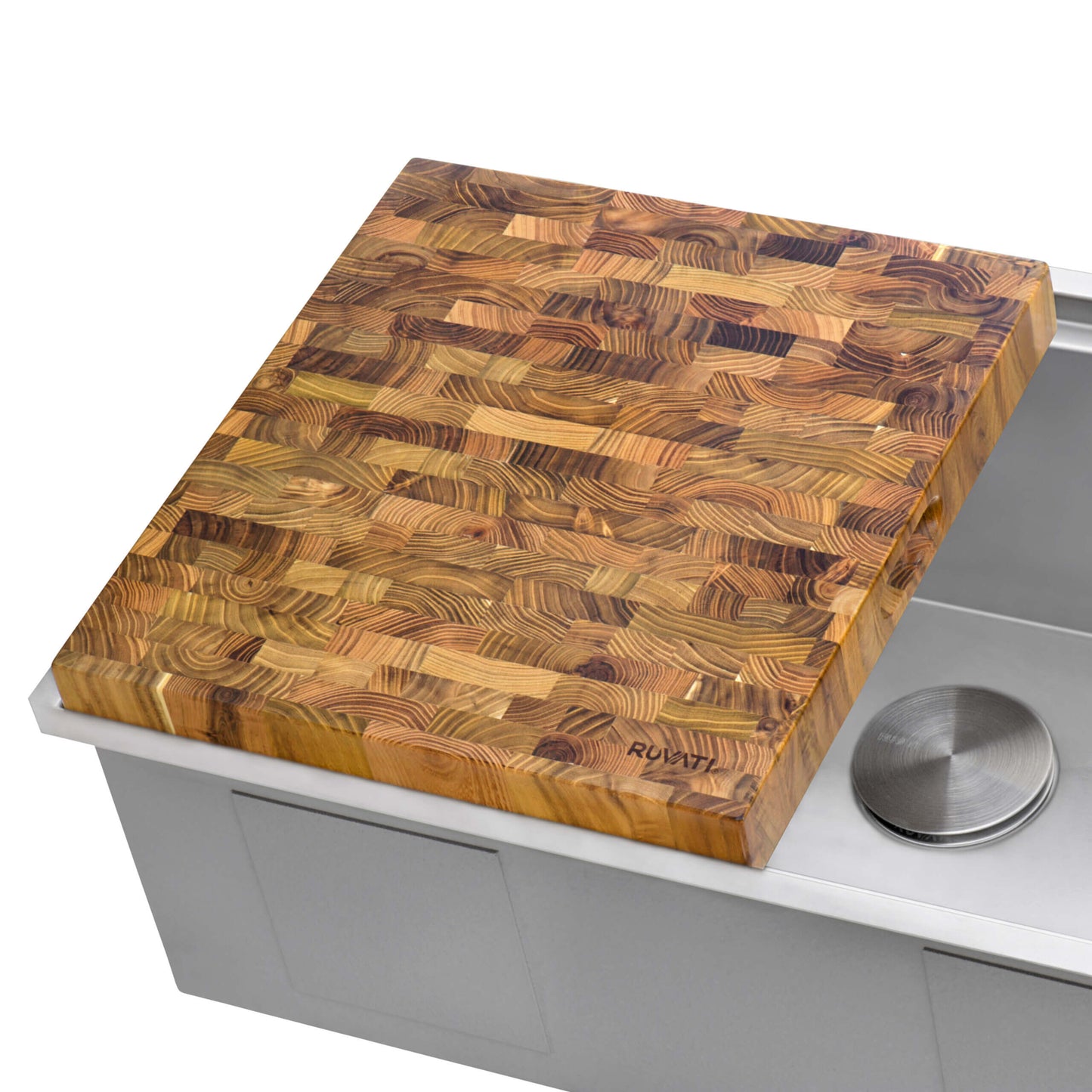 Ruvati 17 x 16 x 2 inch thick End-Grain Butcher Block Solid Wood Large Cutting Board - RVA2445