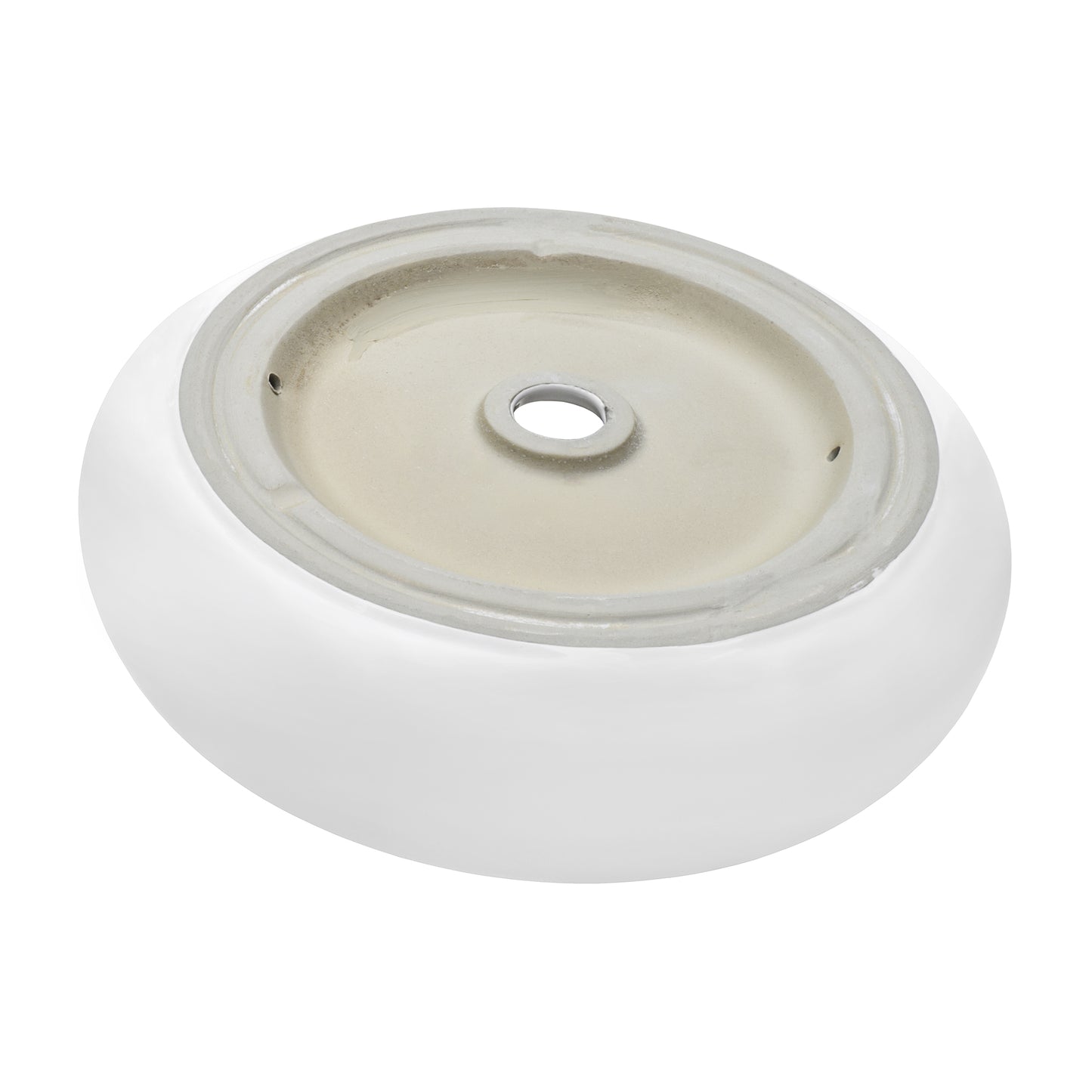 Ruvati 16 inch Bathroom Vessel Sink Round White Above Counter Circular Porcelain Ceramic - RVB0316