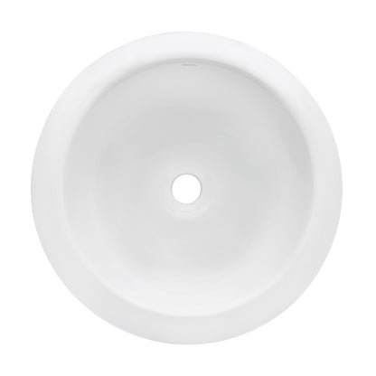 Ruvati 18 inch Round Bathroom Vessel Sink White Above Vanity Counter Circular Porcelain Ceramic - RVB0318