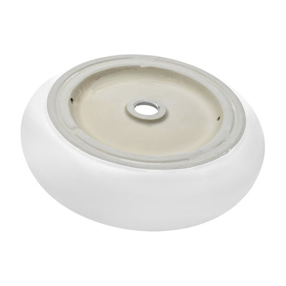 Ruvati 18 inch Round Bathroom Vessel Sink White Above Vanity Counter Circular Porcelain Ceramic - RVB0318