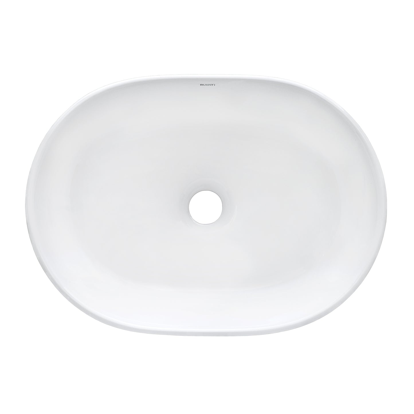 Ruvati 19 x 14 inch Bathroom Vessel Sink White Oval Above Counter Vanity Porcelain Ceramic - RVB0419