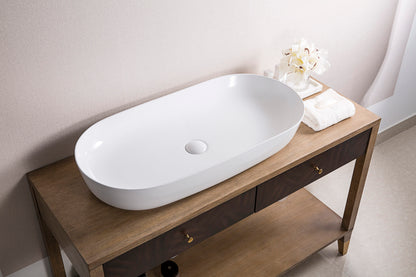 Ruvati 32 x 16 inch Bathroom Vessel Sink White Oval Above Counter Vanity Porcelain Ceramic - RVB0432