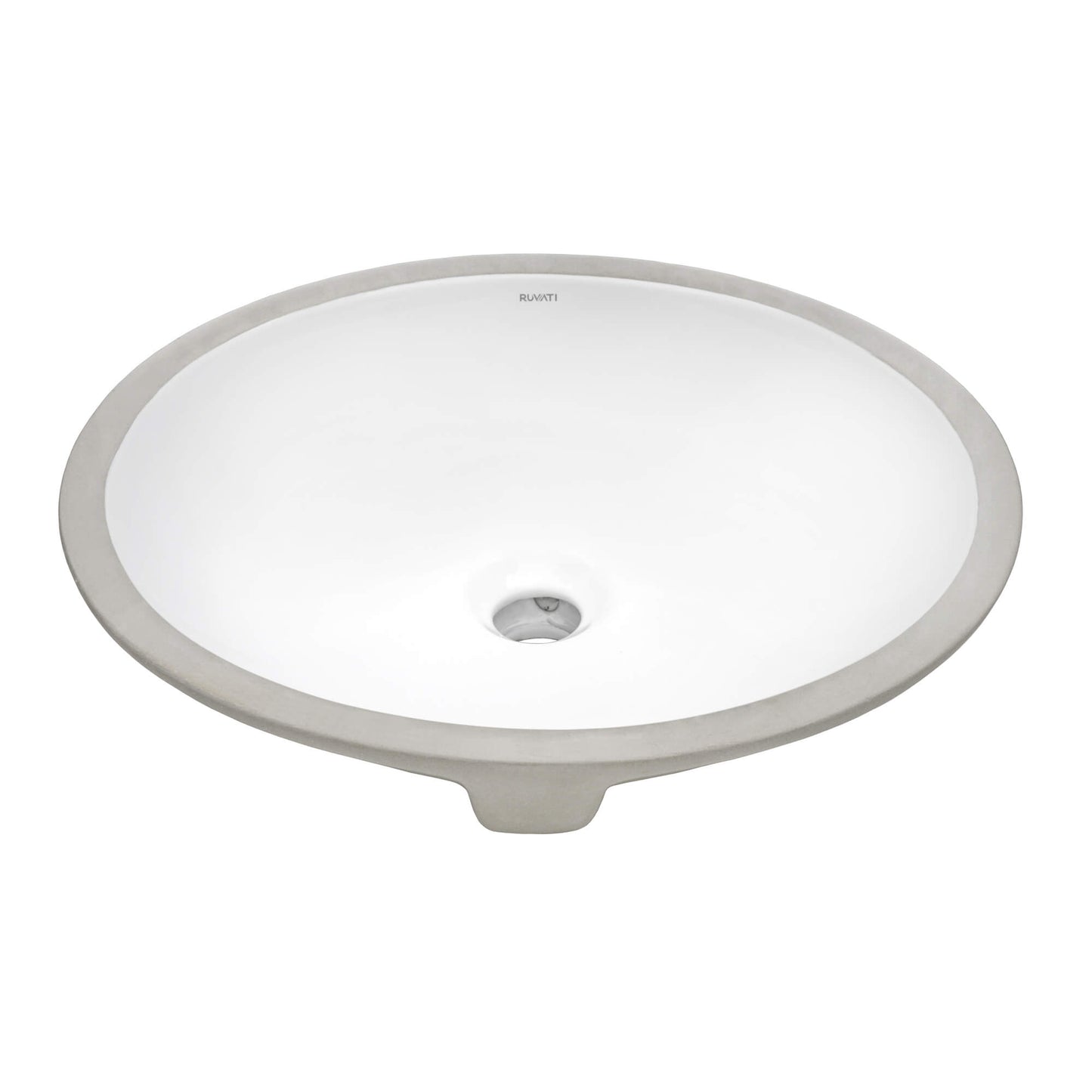 Ruvati 16 x 13 inch Undermount Bathroom Sink Biscuit Oval Porcelain Ceramic with Overflow - RVB0618