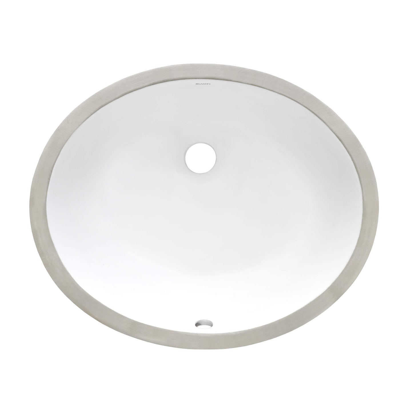 Ruvati 16 x 13 inch Undermount Bathroom Sink Biscuit Oval Porcelain Ceramic with Overflow - RVB0618