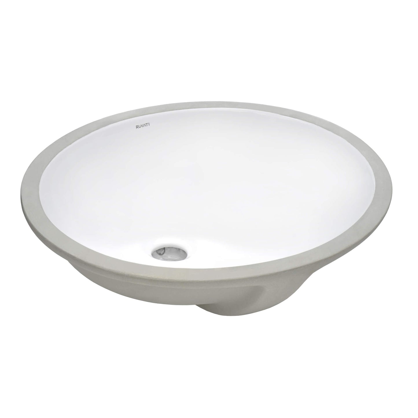 Ruvati 16 x 13 inch Undermount Bathroom Sink Biscuit Oval Porcelain Ceramic with Overflow - RVB0618