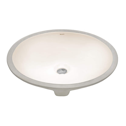 Ruvati 16 x 13 inch Undermount Bathroom Sink Biscuit Oval Porcelain Ceramic with Overflow - RVB0618