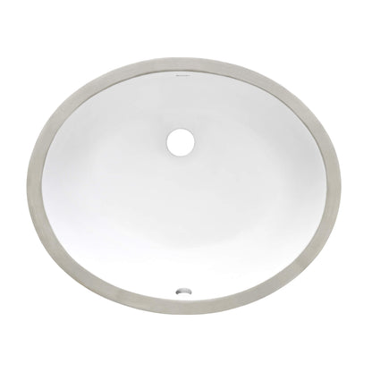 Ruvati 17 x 14 inch Undermount Bathroom Vanity Sink White Oval Porcelain Ceramic with Overflow - RVB0619