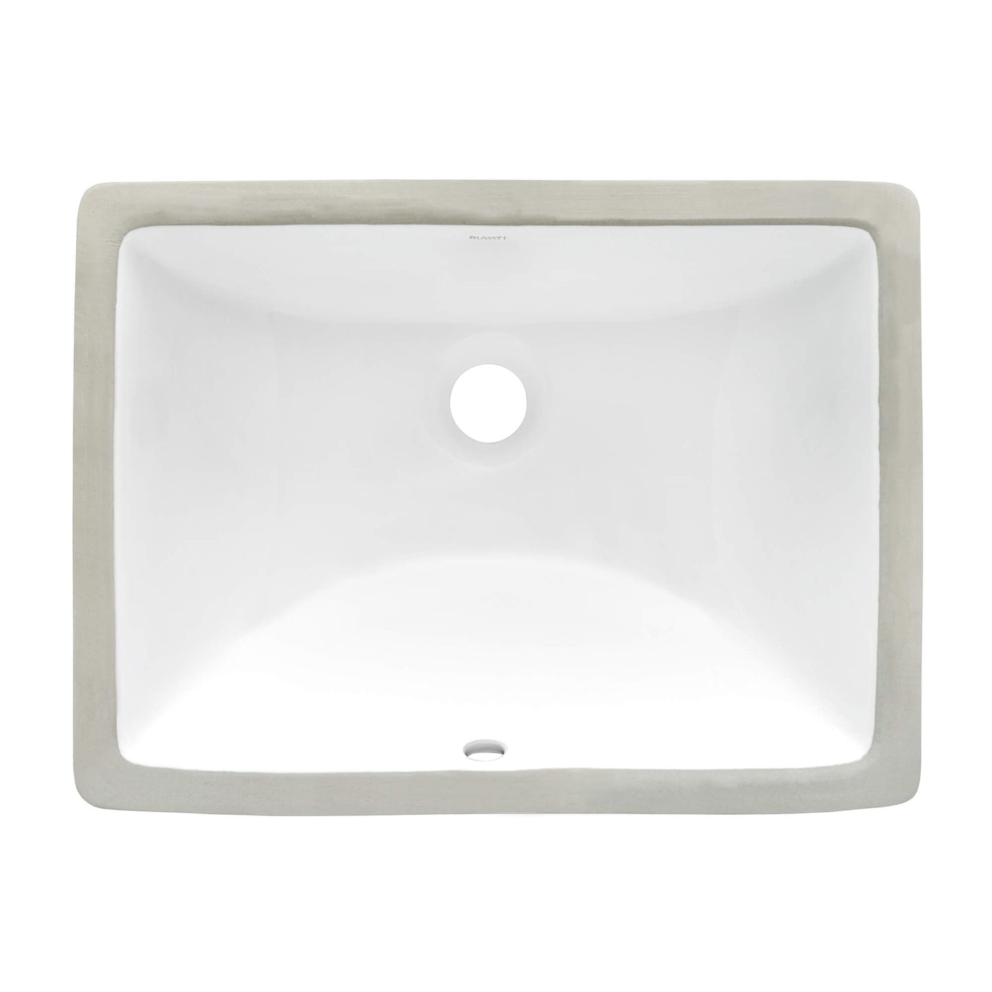 Ruvati 17 x 12 inch Undermount Bathroom Vanity Sink Rectangular Porcelain Ceramic with Overflow - RVB0718