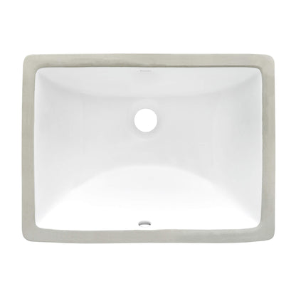 Ruvati 17 x 12 inch Undermount Bathroom Vanity Sink Rectangular Porcelain Ceramic with Overflow - RVB0718