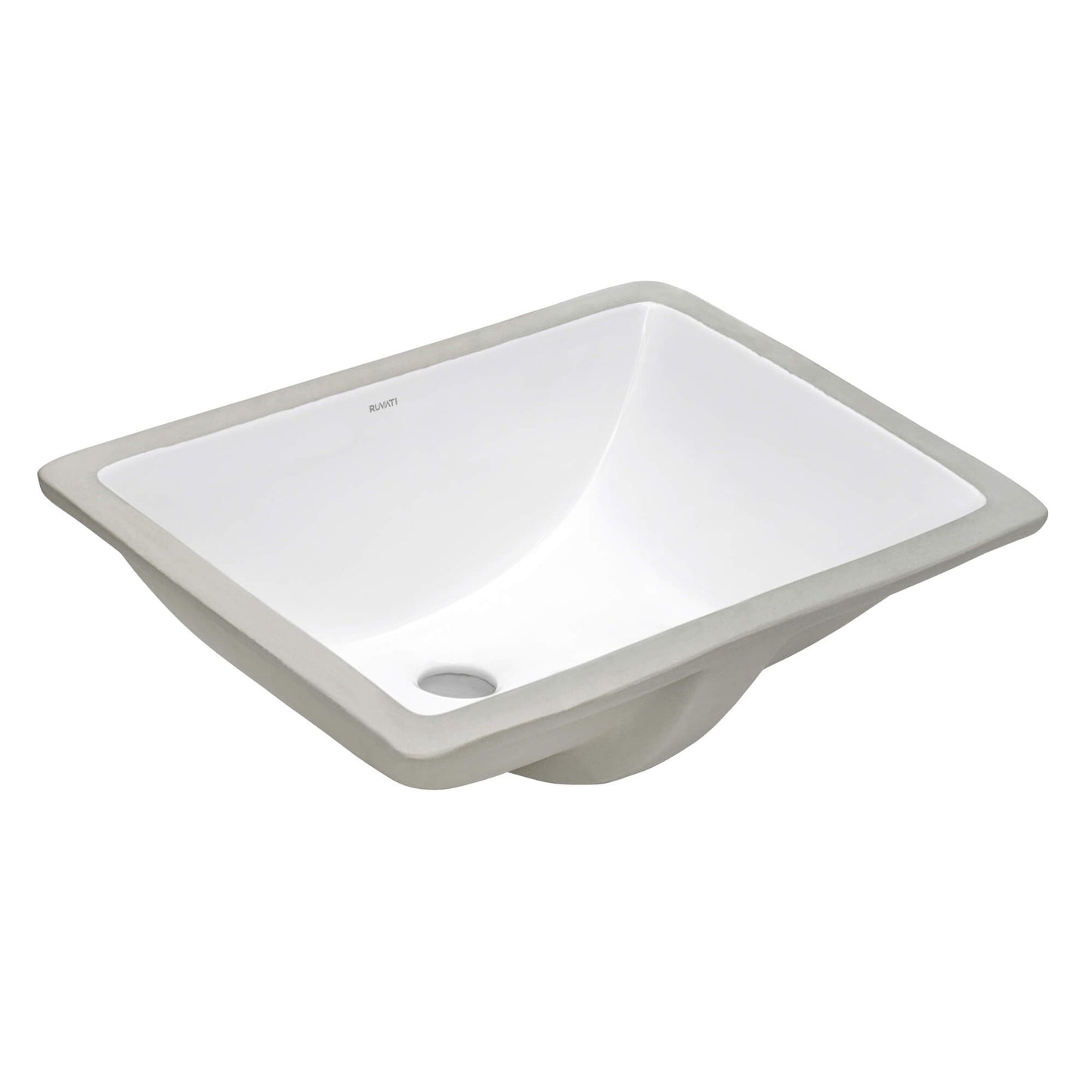 Ruvati 17 x 12 inch Undermount Bathroom Vanity Sink Rectangular Porcelain Ceramic with Overflow - RVB0718