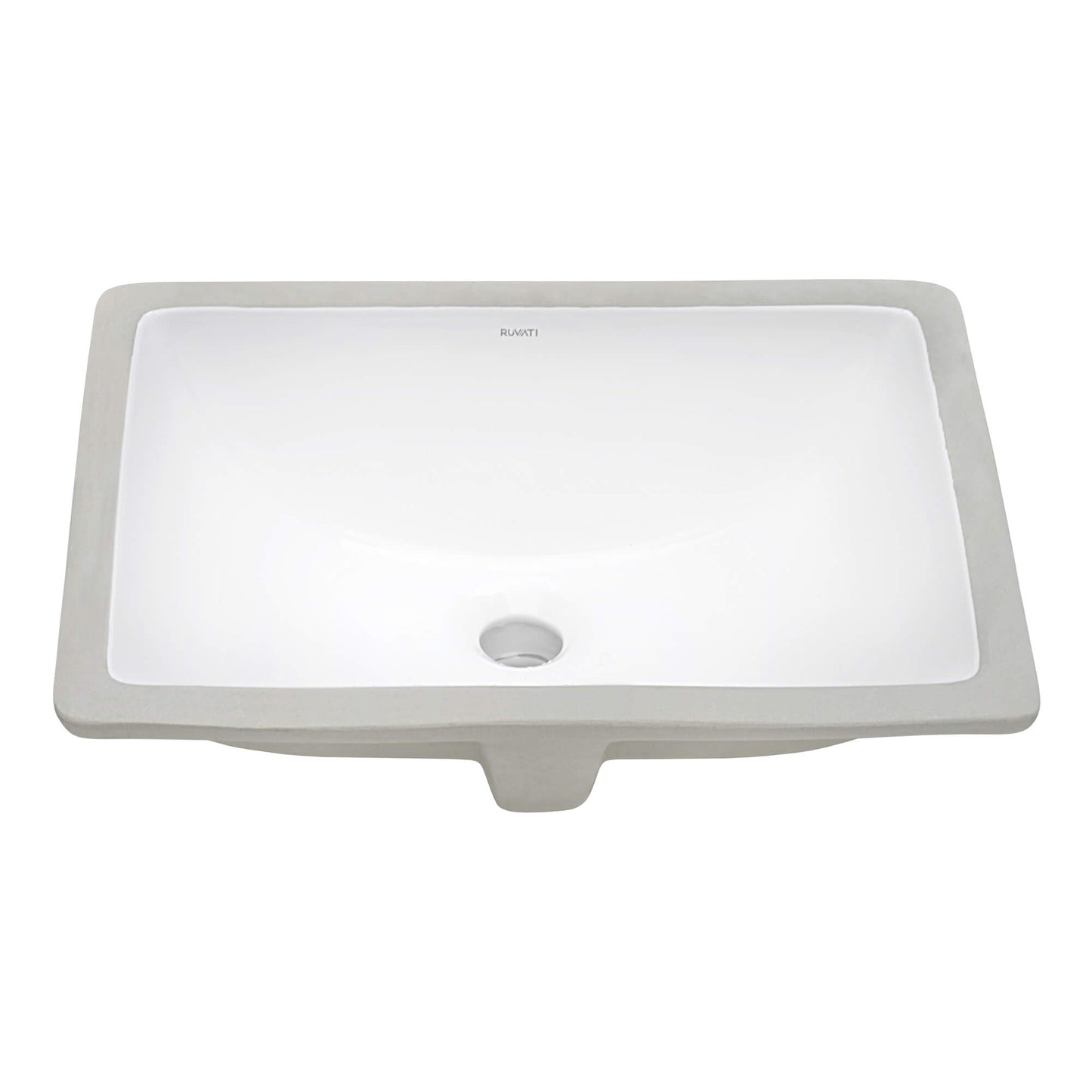 Ruvati 18 x 13 inch Undermount Bathroom Sink Rectangular Porcelain Ceramic with Overflow - RVB0720