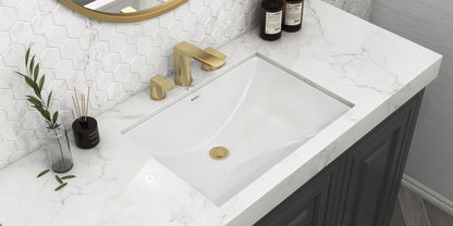 Ruvati 18 x 13 inch Undermount Bathroom Sink Rectangular Porcelain Ceramic with Overflow - RVB0720