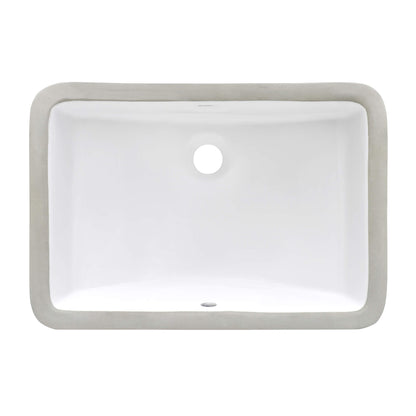 Ruvati 18 x 12 inch Undermount Bathroom Vanity Sink White Rectangular Porcelain Ceramic with Overflow - RVB0721