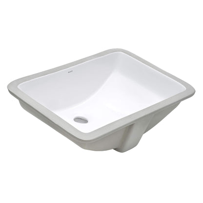 Ruvati 18 x 12 inch Undermount Bathroom Vanity Sink White Rectangular Porcelain Ceramic with Overflow - RVB0721