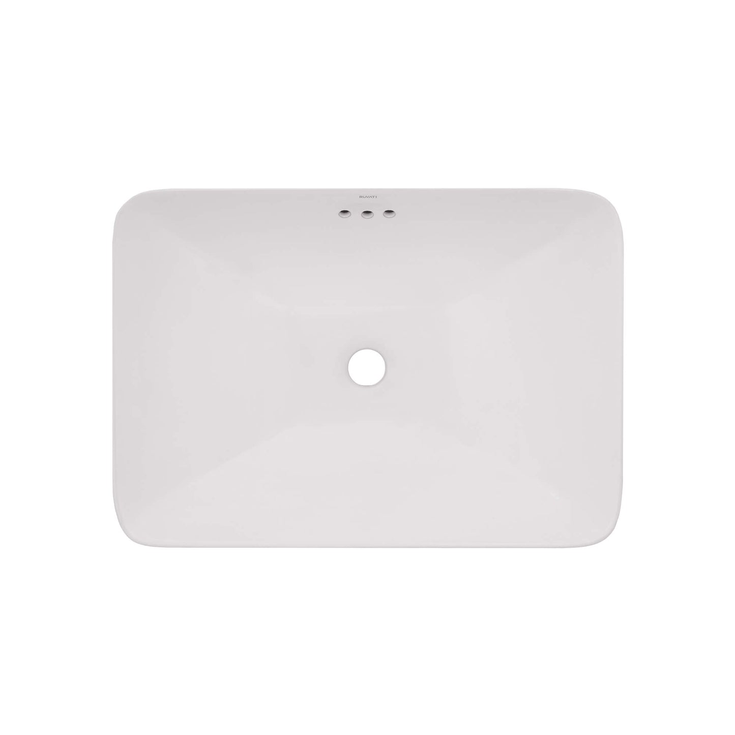 Ruvati 23 x 16 inch Semi-Recessed Drop-in Topmount Bathroom Sink Rectangular Porcelain Ceramic White - RVB0824WH