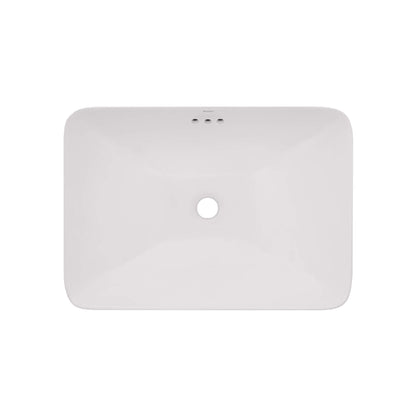 Ruvati 23 x 16 inch Semi-Recessed Drop-in Topmount Bathroom Sink Rectangular Porcelain Ceramic White - RVB0824WH