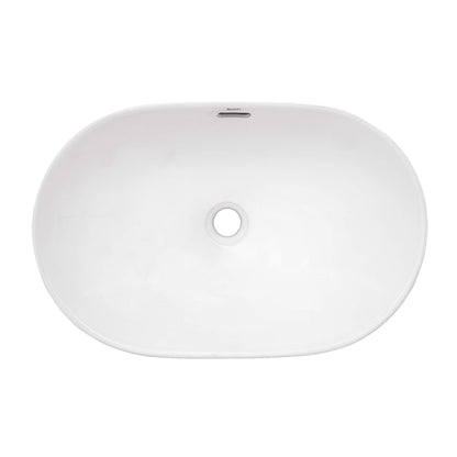 Ruvati 24 x 16 inch Semi-Recessed Drop-in Topmount Bathroom Sink Rectangular Ceramic with Overflow White - RVB0923WH