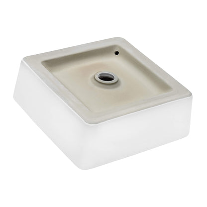 Ruvati 15 x 15 inch Bathroom Vessel Sink White Square Above Counter Porcelain Ceramic - RVB1616