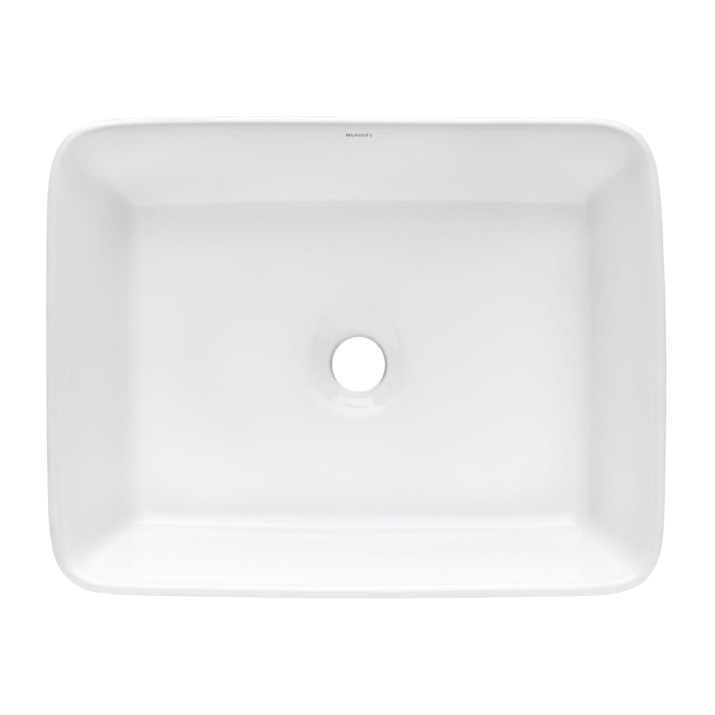 Ruvati 19 x 14 inch Bathroom Vessel Sink White Rectangular Above Vanity Counter Porcelain Ceramic - RVB1915