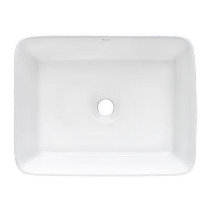 Ruvati 19 x 14 inch Bathroom Vessel Sink White Rectangular Above Vanity Counter Porcelain Ceramic - RVB1915