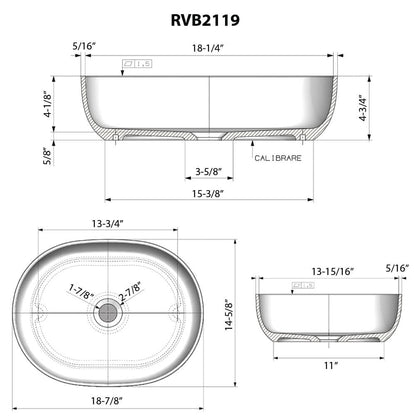 Ruvati 19-inch epiStone Solid Surface Bathroom Vessel Sink - RVB2119