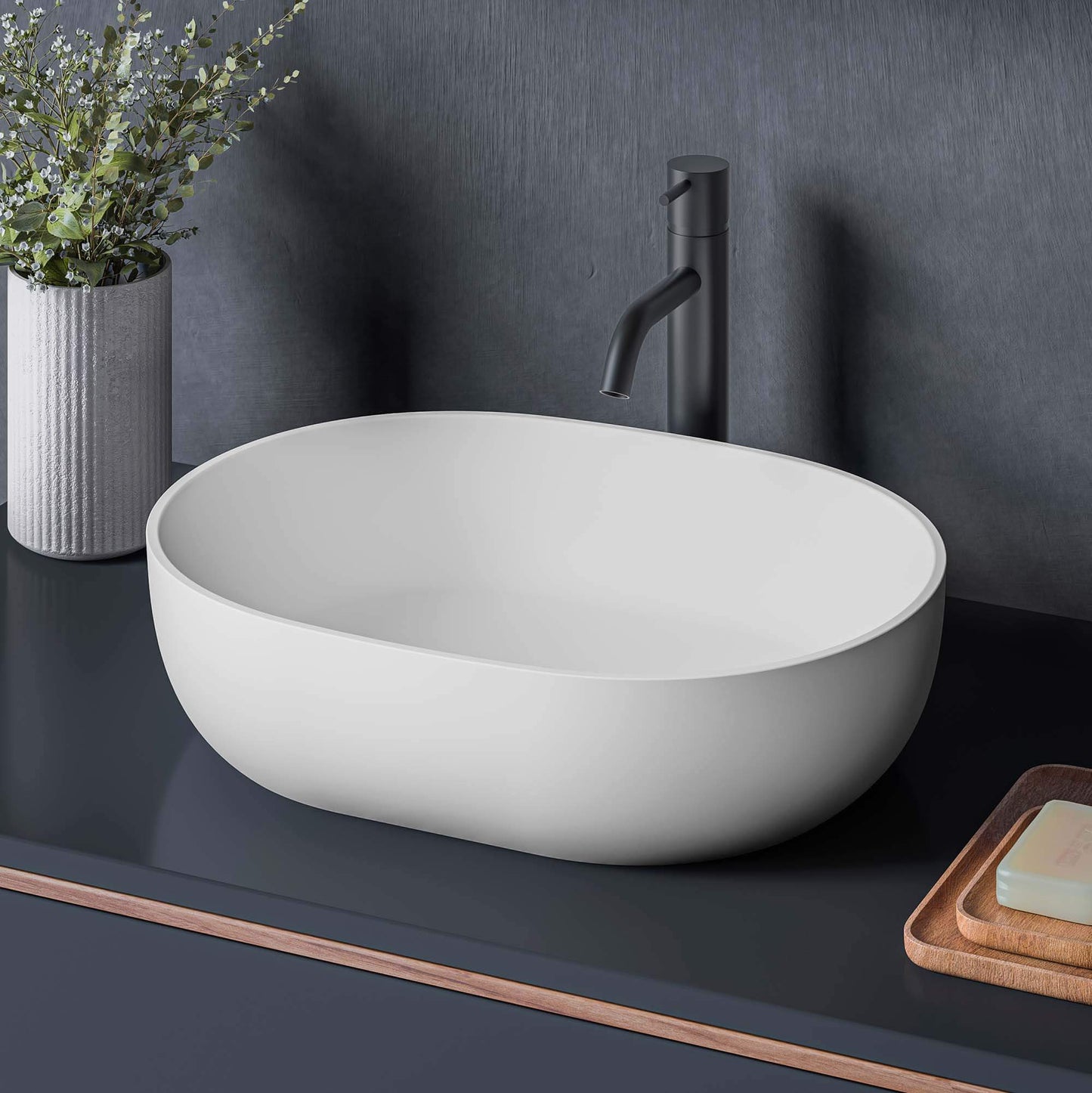 Ruvati 19-inch epiStone Solid Surface Bathroom Vessel Sink - RVB2119