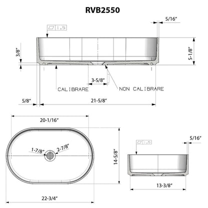 Ruvati 23-inch epiStone Solid Surface Modern Bathroom Vessel Sink - RVB2550