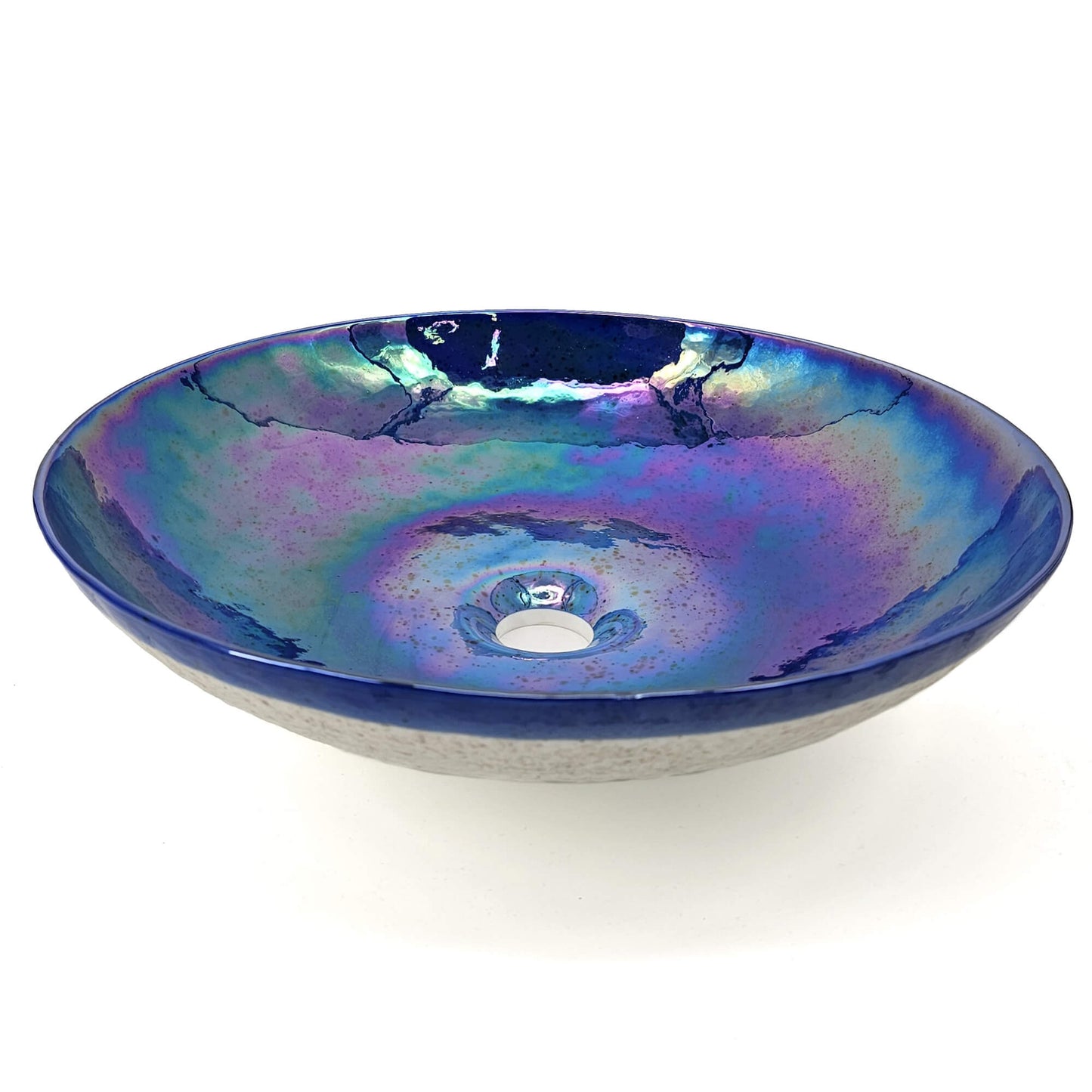 Ruvati 16 inch Murano Glass Art Vessel Circle Decorative Pattern Bathroom Sink