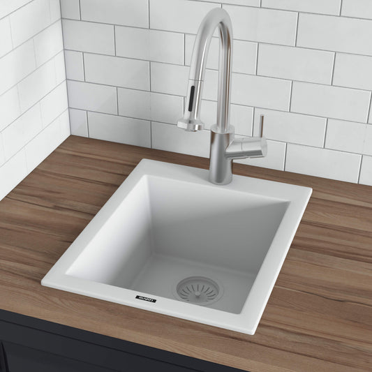 Ruvati 16 x 20 inch epiGranite Drop-in Topmount Granite Composite Single Bowl Kitchen Sink  - RVG1016