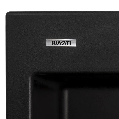 Ruvati 22 x 20 inch epiGranite Drop-in Topmount Granite Composite Single Bowl Kitchen Sink - RVG1022