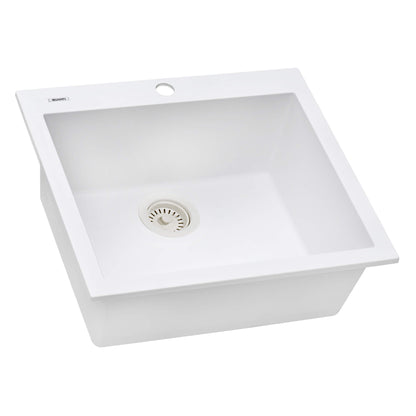 Ruvati 22 x 20 inch epiGranite Drop-in Topmount Granite Composite Single Bowl Kitchen Sink - RVG1022