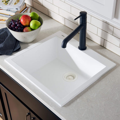 Ruvati 22 x 20 inch epiGranite Drop-in Topmount Granite Composite Single Bowl Kitchen Sink - RVG1022